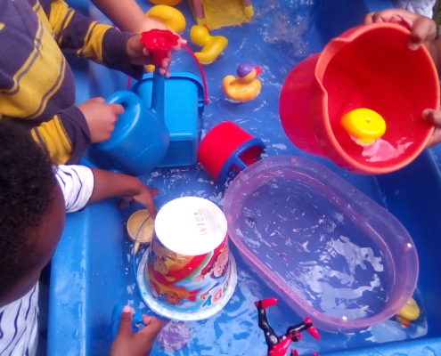 Children playing in water