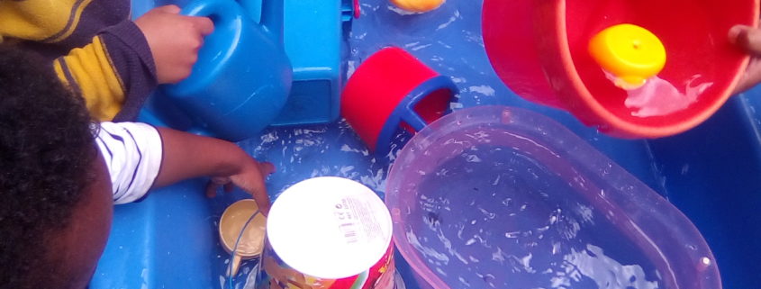 Children playing in water